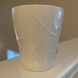 Beautiful white glazed ceramic crock